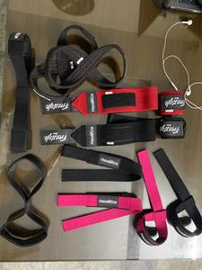 Custom Weight Lifting <b>Straps</b> Red Polyester Wrist Support Adjustable Non-Slip Hook Loop Closure for Strength Training - Product Image 5