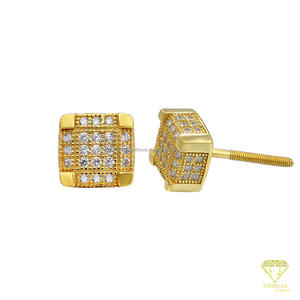 Magníficos Pendientes Redondos de Moissanita y Diamantes, Plata de Ley 925, Joyería Brillante de Primera Calidad para Hombres y Mujeres - Product Image 5