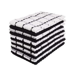 Serviettes de cuisine en coton écologiques bleu ciel, petites, carrées, à carreaux, rectangulaires, lavables en machine, motif bleu et blanc tissé - Product Image 2