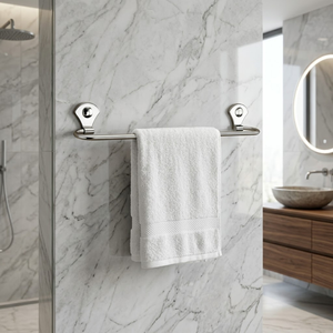 Porte-serviettes mural à double niveau en acier inoxydable, résistant à la rouille, durable, écologique, multifonctionnel, accessoire de salle de bain moderne - Product Image 3