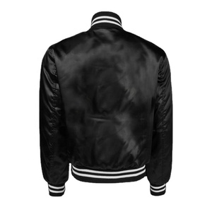 Chaqueta Bomber de Satén para Hombre, con Logotipo Personalizado, Tallas Grandes, Diseño a Cuadros, Invierno, Teñido Liso, Bordado, Reversible, Ecológica - Product Image 3