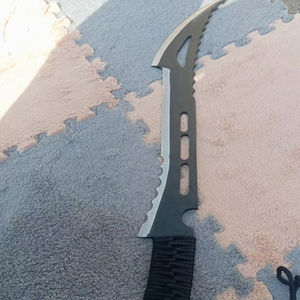 Couteau de 24 pouces à pointe courbée avec lame noire dentelée, manche gainé de cordon, qualité économique, services OEM, vente chaude - Product Image 1