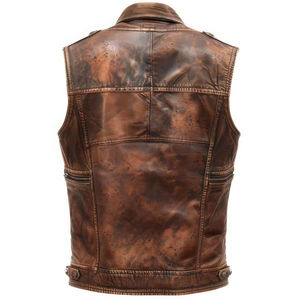 Nouvelle arrivée - Gilet 100% cuir véritable - Gilet respirant de haute qualité - Gilet d'hiver pour homme - Grande taille - Imperméable - Coupe-vent - Gilet de motard - Product Image 3
