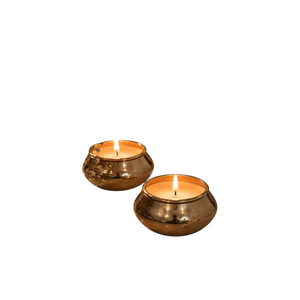 Copper Cylinder Candle Holder with Brushed Finish for Home Decor & Styling Accenting Coffee Tables <b>Mantelpiece</b> - Product Image 2