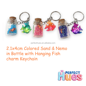 Porte-clés souvenir en forme de bouteille de sable naturel 3D, design unique, breloque poisson, idée cadeau, petit cadeau monde aquatique - Product Image 2