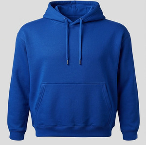 Sweat-shirt à capuche streetwear personnalisé, épais, <span class=keywords><strong>bleu</strong></span> <span class=keywords><strong>roi</strong></span> uni, 100% coton molletonné, coupe oversize, pour homme, vierge - Product Image 3