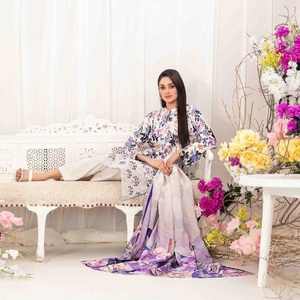 ชุดปักลายปากีสถาน3ชิ้นแบบหรูหราสำหรับผู้หญิงชุดปาร์ตี้สไตล์ salwar kameez วัสดุวิสคอสสำหรับผู้ใหญ่ - Product Image 2