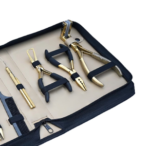 Stainless Steel Gold Hair Extension Pliers <b>Sew</b>-In Tape Installation Tool <b>Kit</b> for Professional Salon Use - Product Image 2