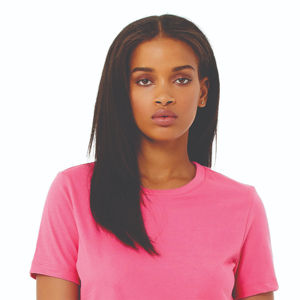 Camiseta de Manga Corta para Mujer, 100% Algodón Peinado y Hilado en Anillo Airlume, 32 Single, 4.2 oz, Color Rosa Charity, Corte Relajado, Tendencia Top - Product Image 4