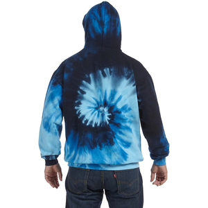 2026 Sweat à capuche personnalisé tie-dye spirale pour homme, coupe oversize, style festival, motif tourbillon psychédélique coloré, en coton épais, coupe carrée - Product Image 5