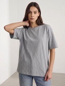เสื้อครอปท็อปแฟชั่นฤดูร้อน ผ้าฝ้าย 92% สแปนเด็กซ์ 8% ทรงเข้ารูป คอกลม สีเบจ เสื้อครอปท็อปผู้หญิง เสื้อถัก ใส่ได้ทุกฤดู - Product Image 5