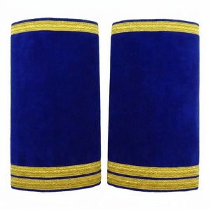 Insignias Bordadas a Mano de Alta Calidad, Ecológicas, 3D, para Coser, en Tela de Terciopelo Azul con Bordado Dorado en el Centro - Product Image 2
