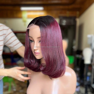 Perruques Lace Front en Cheveux Humains Vierges Vietnamiens Très Demandées, Dentelle Transparente pour Perruques Bob HD Sans Colle, Lisses et Soyeuses, Style Libre - Product Image 3