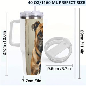 Gobelet isotherme en acier inoxydable 40 oz avec logo personnalisé et motif <span class=keywords><strong>bouledogue</strong></span> pour usage personnalisé - Product Image 4
