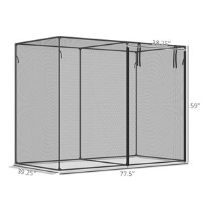 Rete da Giardino per Coltivazione 6x3ft con Porte con Cerniera, Borsa per il Trasporto e Picchetti di Fissaggio, Nera - Product Image 3