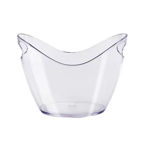 Cubeta de Hielo Metálica en Forma de Bote, Tamaños Grande y Pequeño, para Fiestas, Bares, Bebidas, Vino, Champaña, Cerveza, Plástico Acrílico Transparente - Product Image 5
