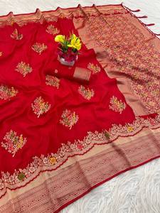 Sari de Seda Estampado Suave, de Moda, para Festivales, con Blusa, Ropa Tradicional India para Mujer, al Mejor Precio al por Mayor, Surat Ga - Product Image 2