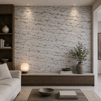 Revêtement mural en pierre naturelle Graphito Marble, feuille de pierre fine et flexible pour mur décoratif, mur TV, chambre et bureau.