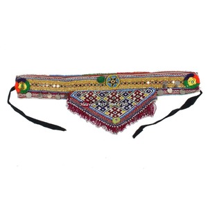 Vintage Belt Belly Dance Bead Afghani Traditional Waist Belt Kuchi Tribal BB042A <b>Old</b> Banjara Real Vintage Handmade Beaded Belts - Product Image 1