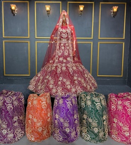 ชุดเลเฮนกาโชลีเจ้าสาวแบบเต็มตัว งานปักอย่างดี ทรงบานใหญ่ มี 6 สี เหมาะสำหรับงานปาร์ตี้ งานเฉลิมฉลอง และงานต่างๆ - Product Image 2