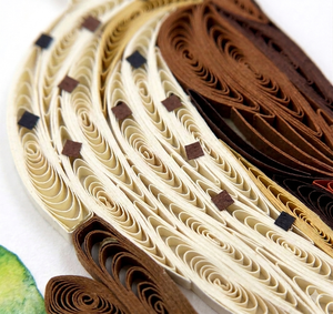 การ์ดควิลลิ่งลายไม้รูปนกทรัสห์ การ์ดควิลลิ่งพร้อมซองจดหมาย การ์ดอวยพรทำมือลายสัตว์ ของขวัญพิเศษ - Product Image 2