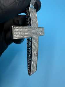 Colgante de Cruz de Lujo con Moissanita VVS, Chapado en Plata 925, Joyería HipHop Bling, Pasa Prueba de Diamante, Colgante de Fe Cristiana - Product Image 3