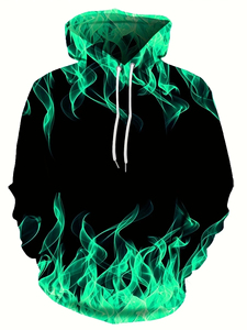 Creative Flame 3D Printed <b>Hoodie</b> for Men <b>Cool</b> Oversized Pullover Sweatshirt with Spring Autumn Style - Product Image 2