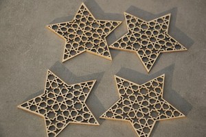 Decoración de Pared de Estrella de Madera Hecha a Mano, Adorno Colgante con Recortes Geométricos para Bodas, Hogar y Sala de Estar - Product Image 4