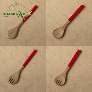 Juego de utensilios de cocina de bambú para cocina vietnamita, cuchara, espátula con mango importado de un proveedor de confianza - Product Image 5