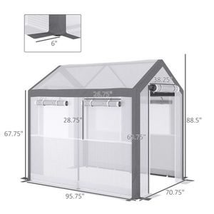 "Modern Mini Home Garden Poly <b>Greenhouse</b> Easy Assembly Steel <b>Plastic</b> Frame PVC Coated Galvanized Small Wood Metal Options" - Product Image 5