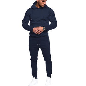 Conjunto Deportivo para Hombre, Invierno, Ecológico, Secado Rápido, Transpirable, Ligero, Poliéster/Algodón, Sudadera con Capucha y Pantalones para Entrenamiento - Product Image 1