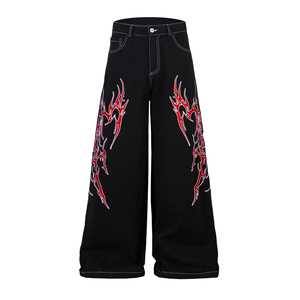 Pantalones Vaqueros Anchos con Bordado Personalizado Glory, Jeans Holgados de Estilo Urbano para Hombre y Mujer, Fabricación OEM - Product Image 1