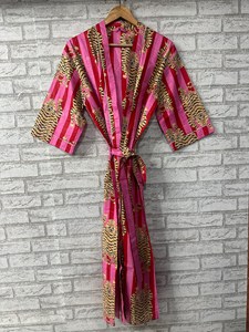 Bata Kimono de Algodón con Estampado Animal, Estilo Japonés, Ropa de Estar por Casa de Verano, Largo Completo, Manga Tres Cuartos, Secado Rápido, Suave - Product Image 5