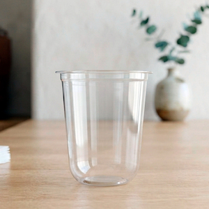 Gobelets en plastique PP transparents de 12/16 oz avec couvercles en forme de U, diamètre 95 mm, pour boissons, thé glacé et café - Product Image 1