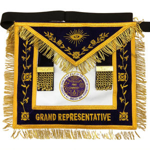 Regalia Masónica: Delantal Masónico de Maestro Masón de Alta Calidad Hecho a Mano, Bordado con Cuentas, Precio de Fábrica para Regalia Masónica - Product Image 1