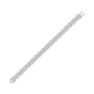Bracelet en argent 925 pour femme avec diamants Moissanite, motif feuille, léger, chaîne tennis florale, bijoux de luxe, élégant, inspiré de la nature, cadeau - Product Image 5