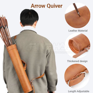 Carcaj de cuero premium hecho a mano, soporte trasero duradero, correa ajustable, equipo deportivo para caza y práctica al aire libre para hombres - Product Image 2
