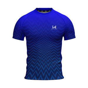 Men's Custom Printed Seamless Lightweight <b>Compression</b> Gym Jersey Quick Dry Four Way Stretchable Skinny Fit Half Sleeves Shirt - Product Image 2