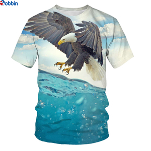 T-shirt pour homme à sublimation, imprimé aigle violet, manches courtes, col rond, coupe décontractée, polyester respirant, tricoté, impression photo - Product Image 5