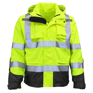 Chaqueta de Trabajo Impermeable Acolchada Fluorescente de Diseño Personalizado, Chaleco de Seguridad de Alta Visibilidad con Logotipo Reflectante Impreso - Product Image 1
