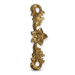 Poignée de meuble classique en laiton Fleur Marquise |   Poignée décorative à motif floral pour armoires, placards et meubles en bois - Product Image 1