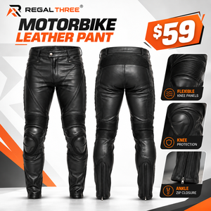 Pantalones de Motocicleta de Cuero Genuino para Hombre, Ajustados, Protectores, de Cuero Vacuno, Venta al Por Mayor - Product Image 1