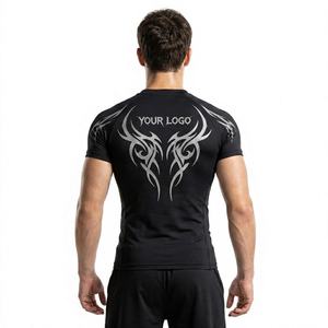 Compression MMA Rash Guard Polyester Spandex Performance Athletic Gym Fitness Training Quick Dry Sports Training MMA BJJ - Product Image 2