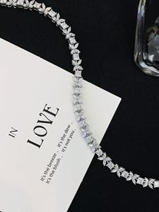 Elegant Fashion Solid <b>White</b> Gold Tennis <b>Bracelet</b> Princess Cut an Marquise Cut Moissanite <b>Bracelet</b> Classic Style Claw Setting - Product Image 3