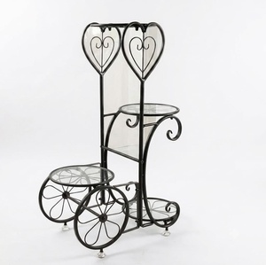 Support à fleurs artisanal en fer forgé Khang Hung Phat, élégant support de plante en métal avec motif décoratif, intérieur/extérieur - Product Image 3
