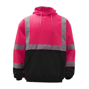 Sweat à capuche de travail haute visibilité imperméable de qualité supérieure à manches longues avec bande réfléchissante, service OEM - Product Image 2