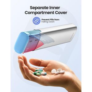 Organizzatore Settimanale per Pillole in Metallo di Grande Capacità con Coperchi Ermetici Antiumidità e Camera Essiccante Integrata per Custodie da Viaggio - Product Image 2