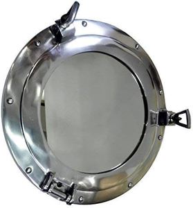 <b>Silver</b> Porthole <b>Mirror</b> Nautical <b>Wall</b> <b>Mirror</b> Round Decorative Ship Window <b>Mirror</b> Coastal Marine Home Decor - Product Image 4