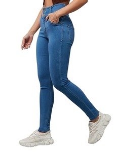 Jeans de Mezclilla Vintage para Mujer, Corte Recto, con Rasgaduras en las Rodillas y Bordes Deshilachados, de Algodón - Product Image 1