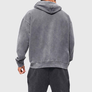 Sweat à capuche tricoté personnalisé de haute qualité avec logo, pour hommes, prix de gros, imprimé délavé à l'acide, manches longues, style streetwear, 100 % coton - Product Image 2